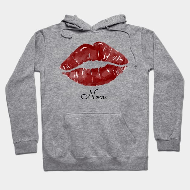 Red Lips - Non means Non Hoodie by F&S Designs